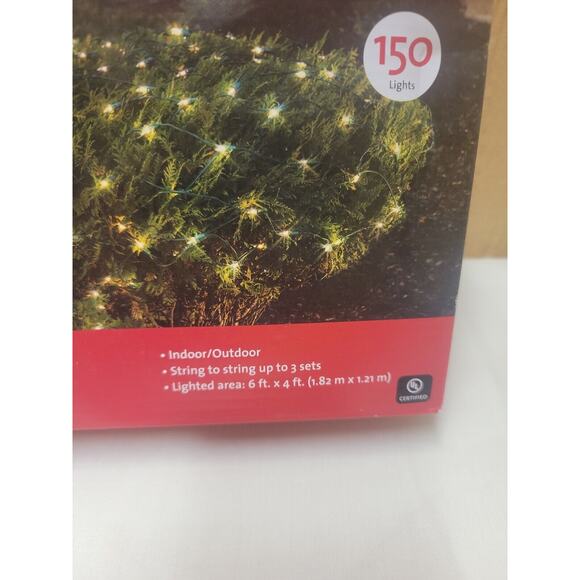 Winter Wonder Lane Net Light Set Green Wire 150 Clear Lights 6 ft x 4 ft - Picture 2 of 4